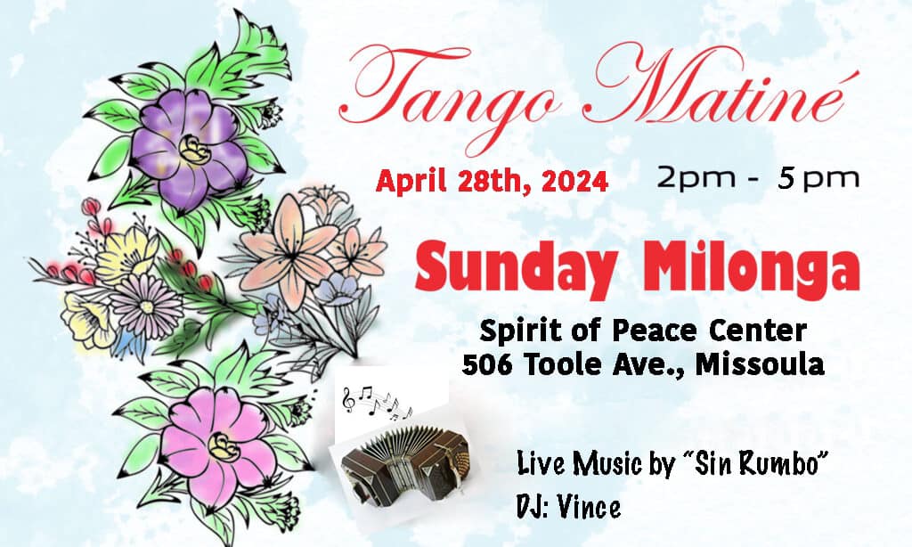 Tango Matinee on April 28 in Missoula MT